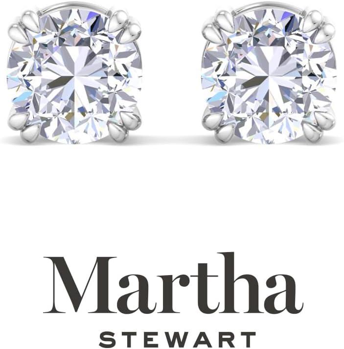 image:imageMartha Stewart Lab Grown Diamond Stud Earrings in Sterling Silver Lab Grown Diamond Earrings for Women30 Carats