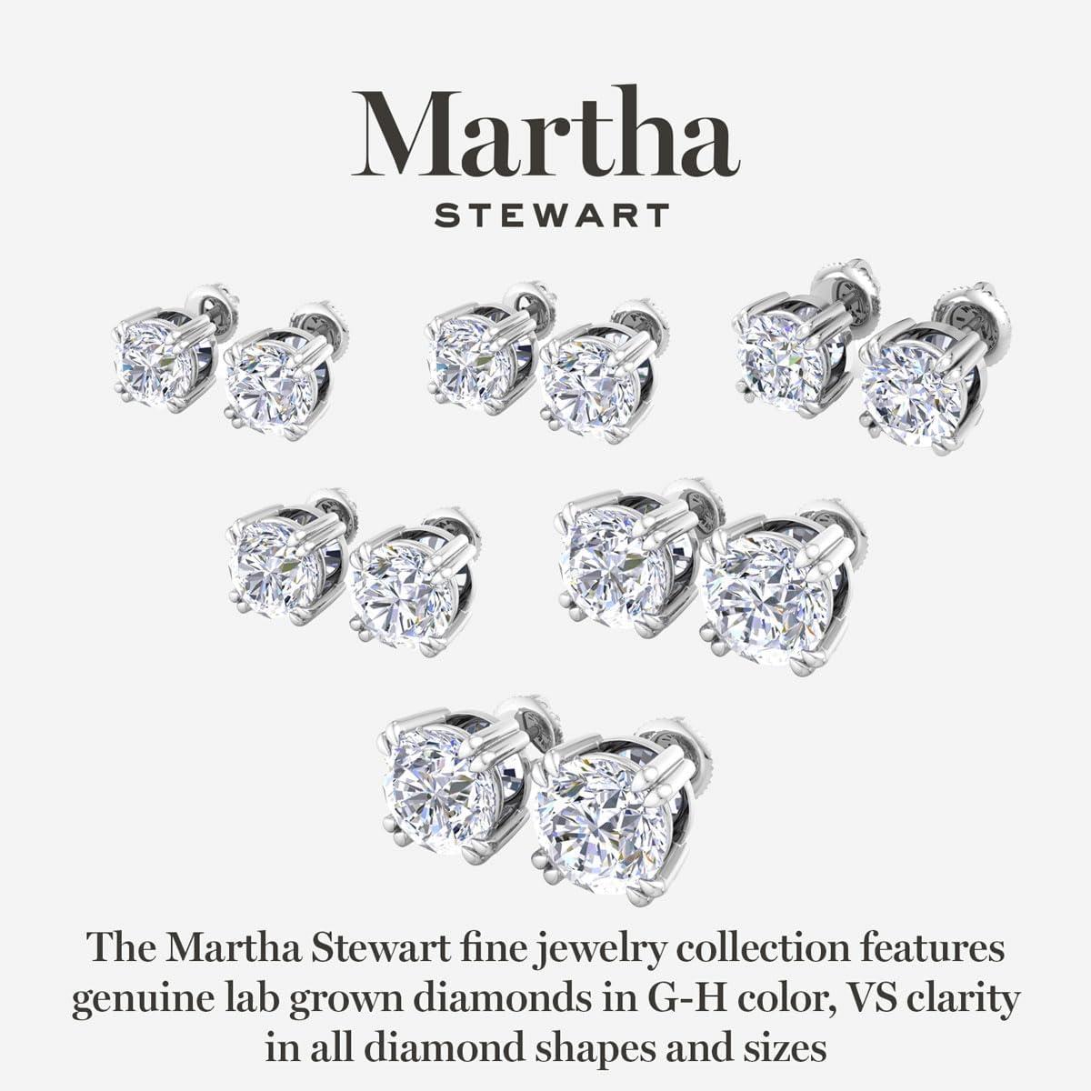 image:imageMartha Stewart Lab Grown Diamond Stud Earrings in Sterling Silver Lab Grown Diamond Earrings for Women40 Carats