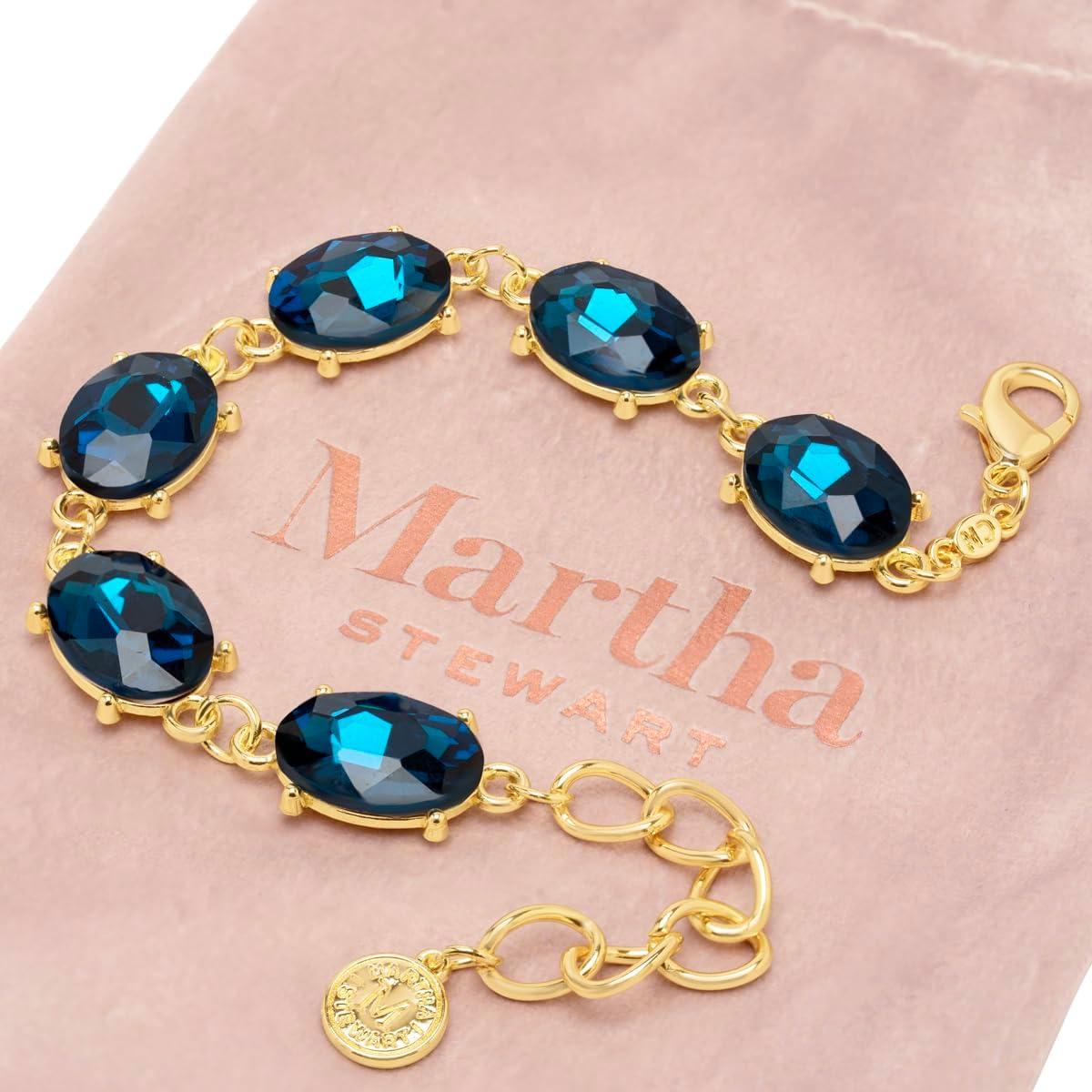 image:imageMartha Stewart Oval Crystal Statement BraceletBlue