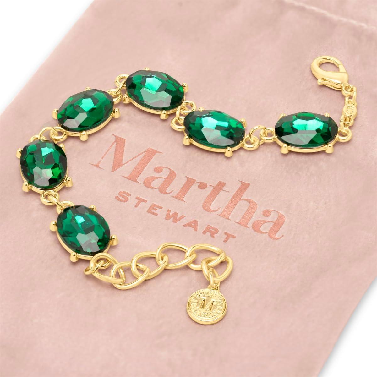image:imageMartha Stewart Oval Crystal Statement BraceletGreen