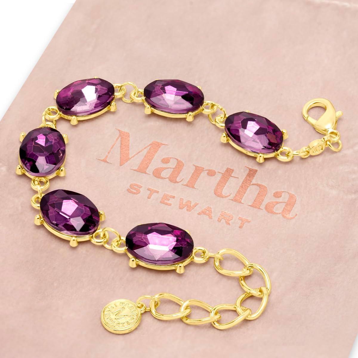 image:imageMartha Stewart Oval Crystal Statement BraceletPurple