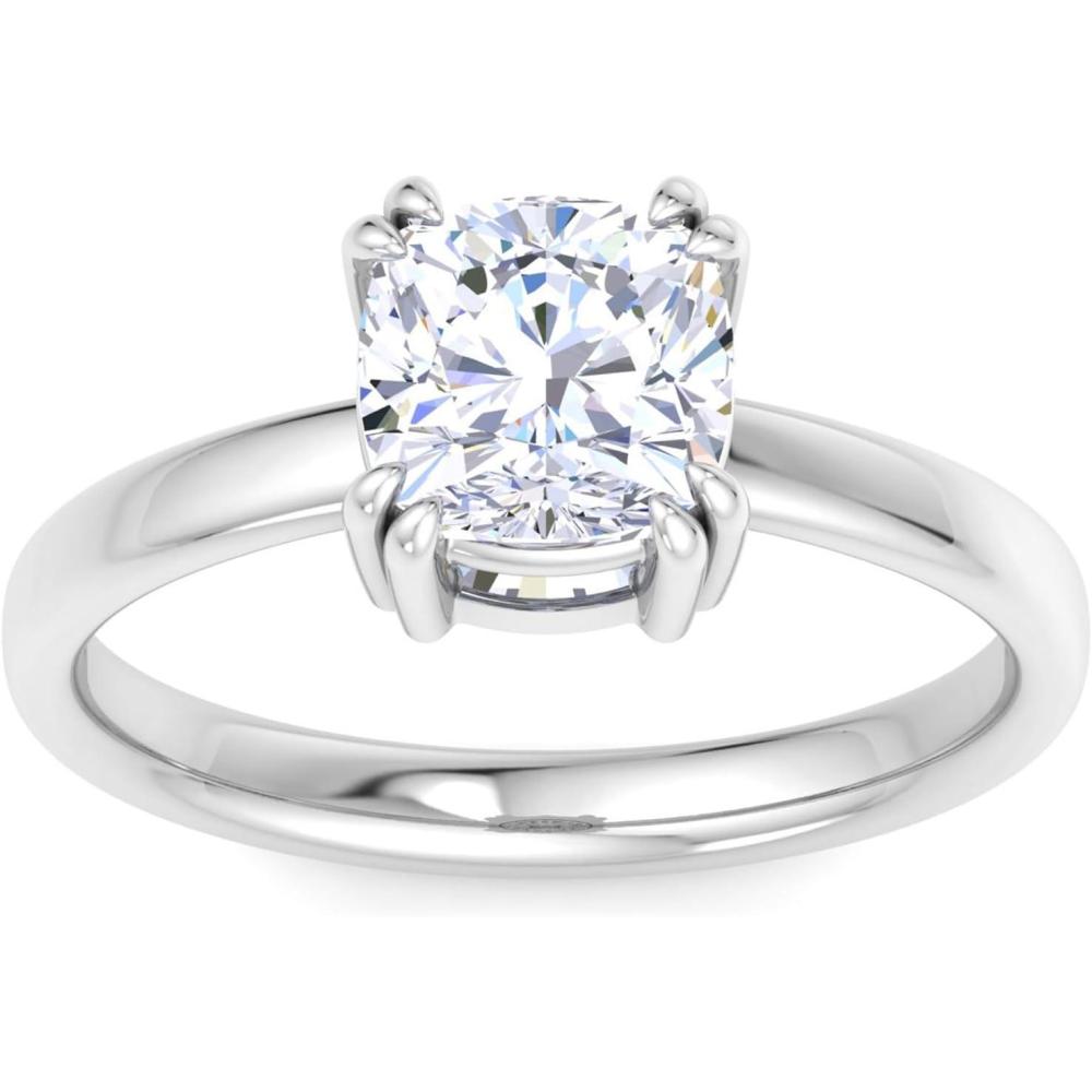 image:imageMartha Stewart 2 Carat Cushion Cut Lab Grown Diamond Solitaire Engagement Ring In Sterling Silver