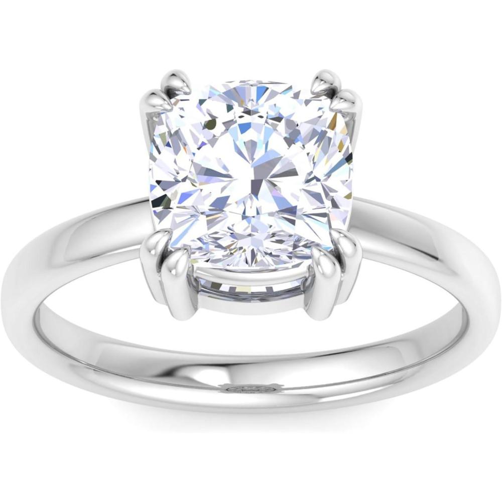 image:imageMartha Stewart 3 Carat Cushion Cut Lab Grown Diamond Solitaire Engagement Ring In Sterling Silver