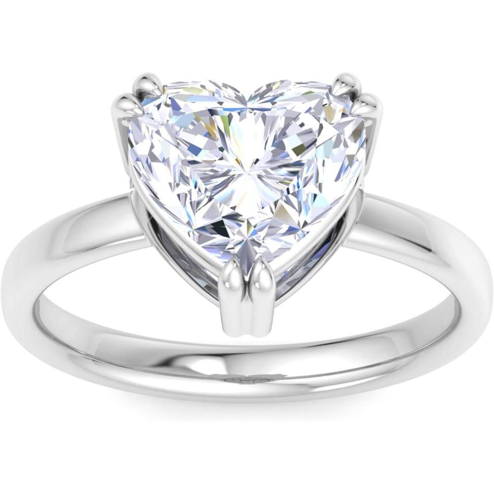 image:imageMartha Stewart 3 Carat Heart Shape Lab Grown Diamond Solitaire Engagement Ring In Sterling Silver