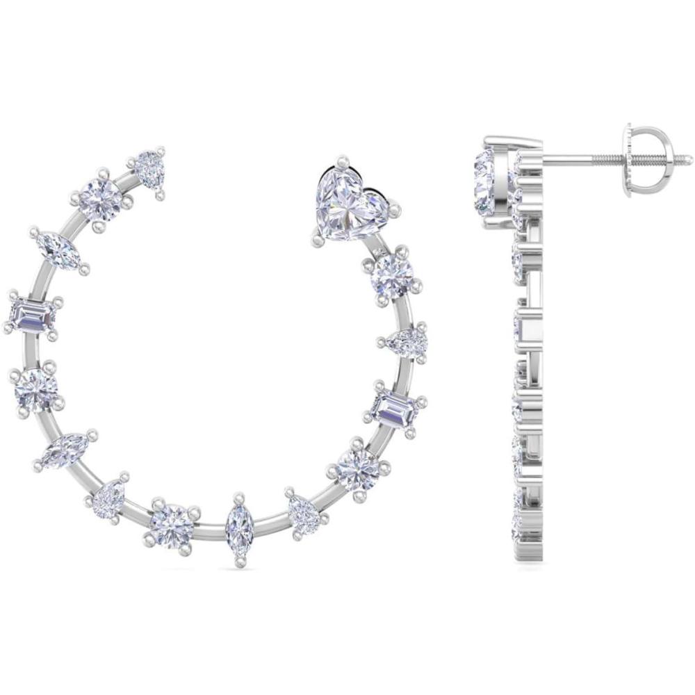 image:imageMartha Stewart 3 Carat Lab Grown Diamond Fancy Hoop Earrings In Sterling Silver