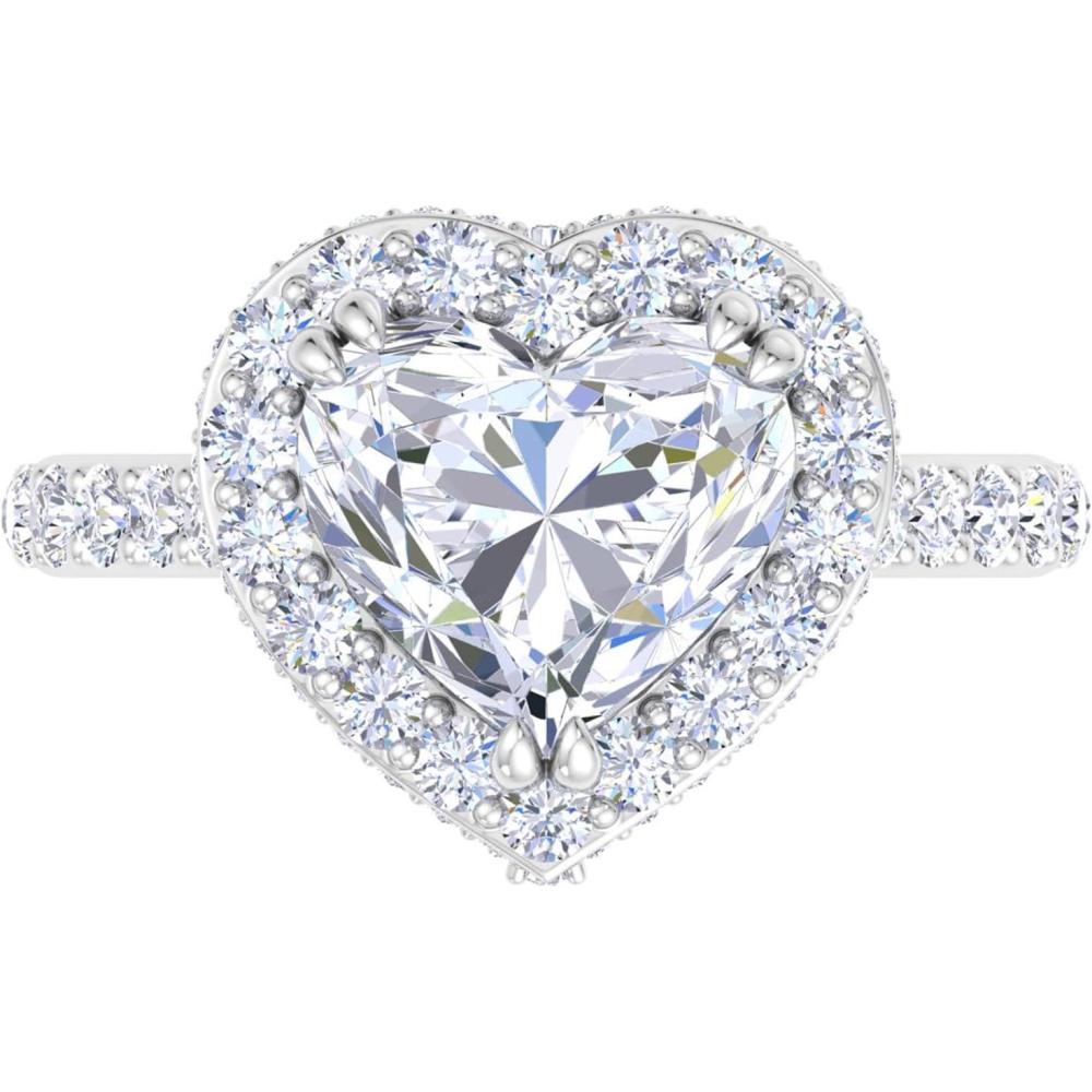 image:imageMartha Stewart 4 Carat Heart Shape Lab Grown Diamond Hidden Halo Engagement Ring In Sterling Silver