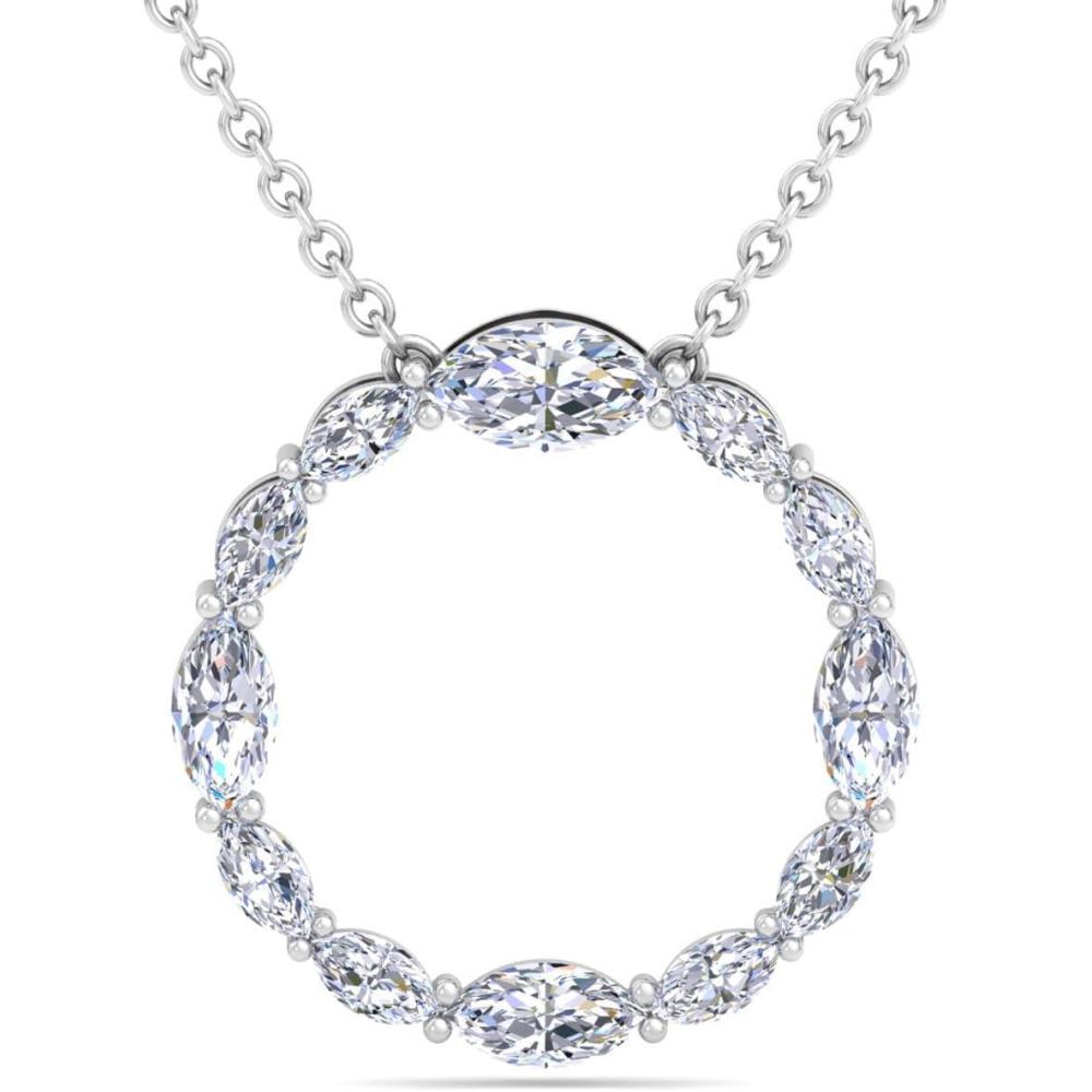 image:imageMartha Stewart 4 Carat Lab Grown Diamond Marquise Circle Necklace In Sterling Silver