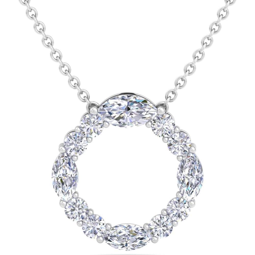 image:imageMartha Stewart 4 Carat Lab Grown Diamond Marquise and Round Circle Necklace In Sterling Silver