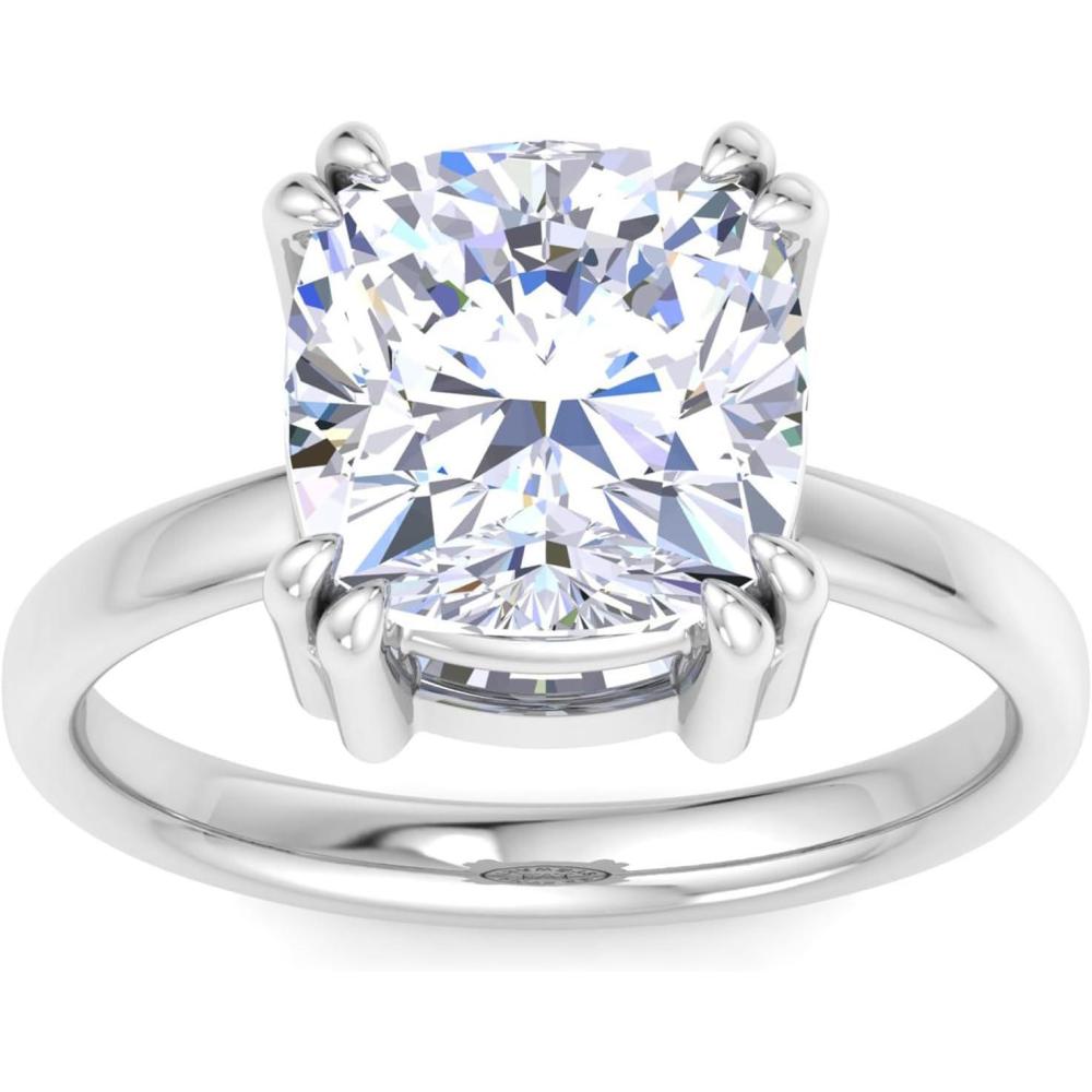 image:imageMartha Stewart 5 Carat Cushion Cut Lab Grown Diamond Solitaire Engagement Ring In Sterling Silver