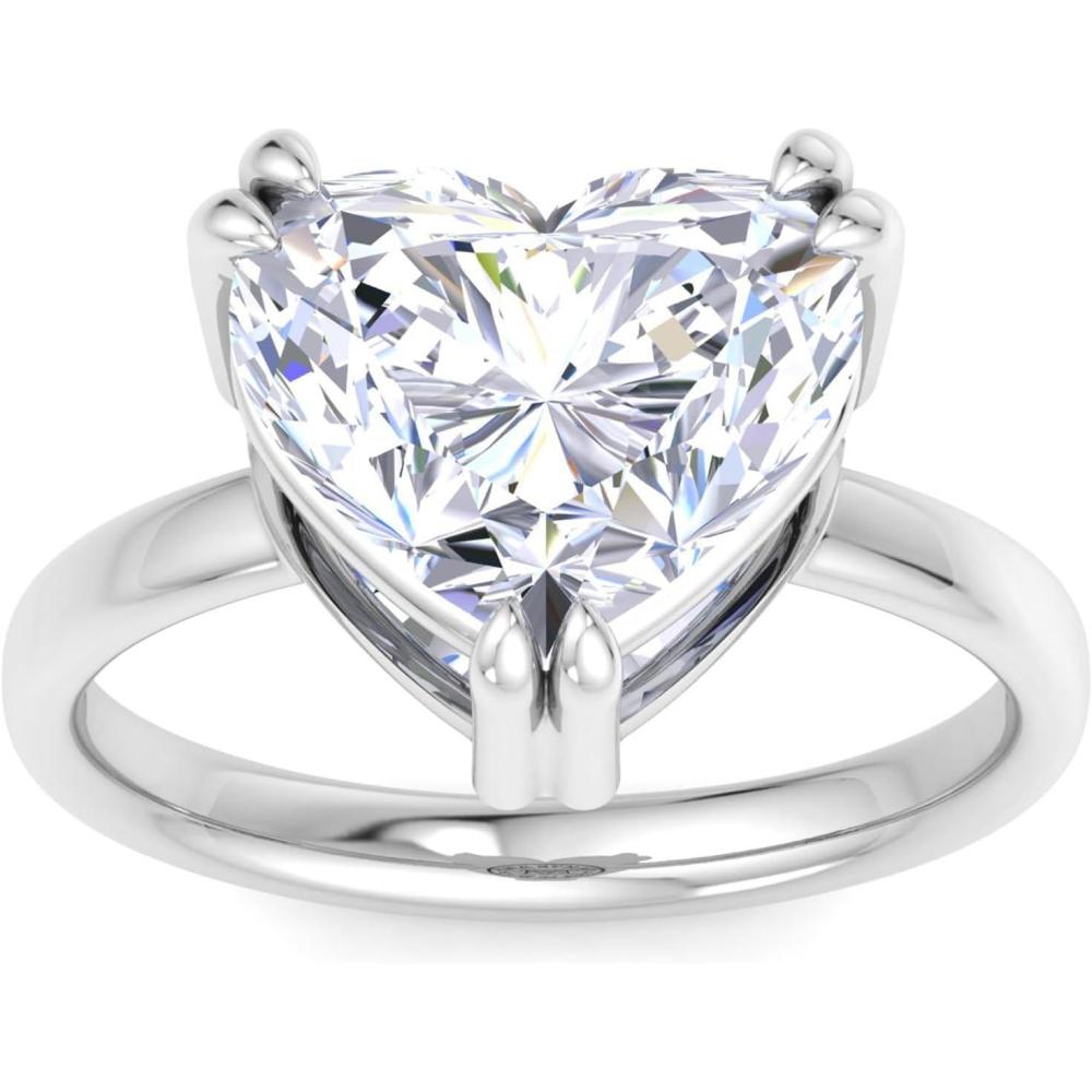 image:imageMartha Stewart 5 Carat Heart Shape Lab Grown Diamond Solitaire Engagement Ring In Sterling Silver