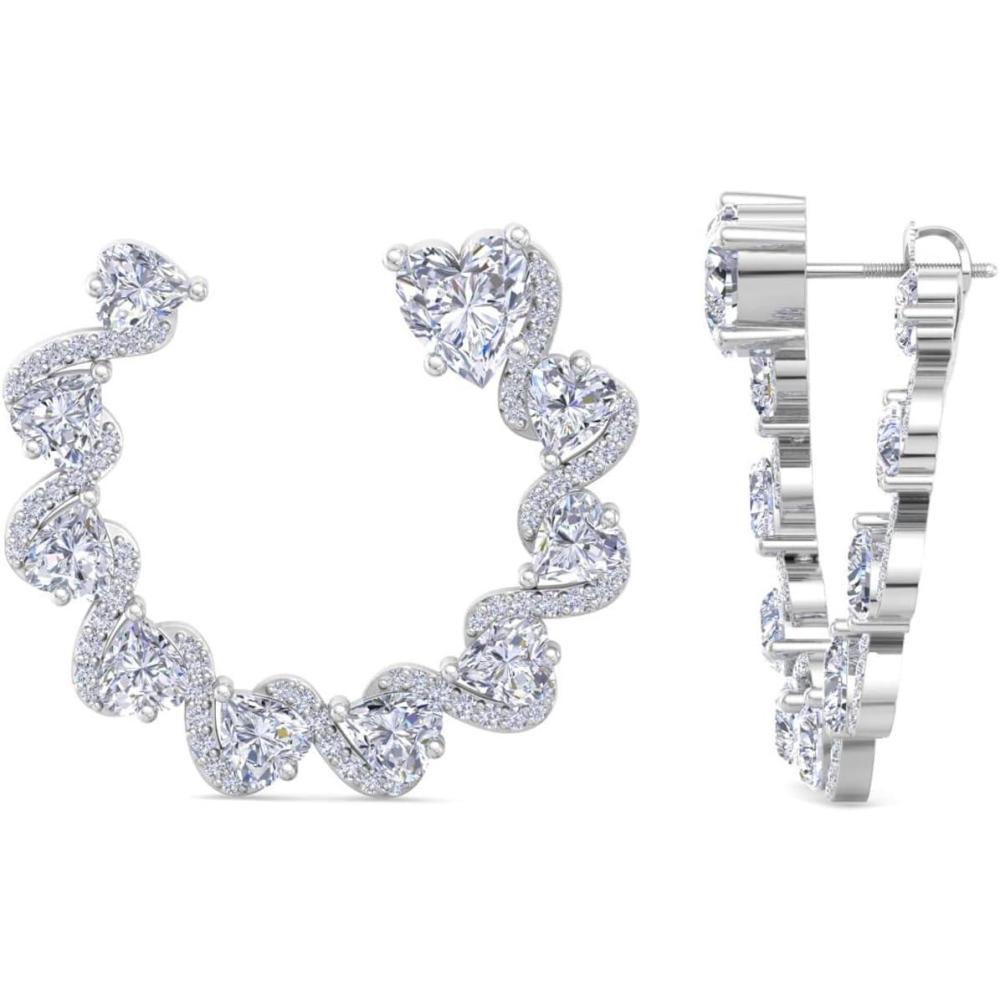 image:imageMartha Stewart 5 Carat Lab Grown Diamond Hoop Earrings Sterling Silver Hoop Earrings for WomenHeart
