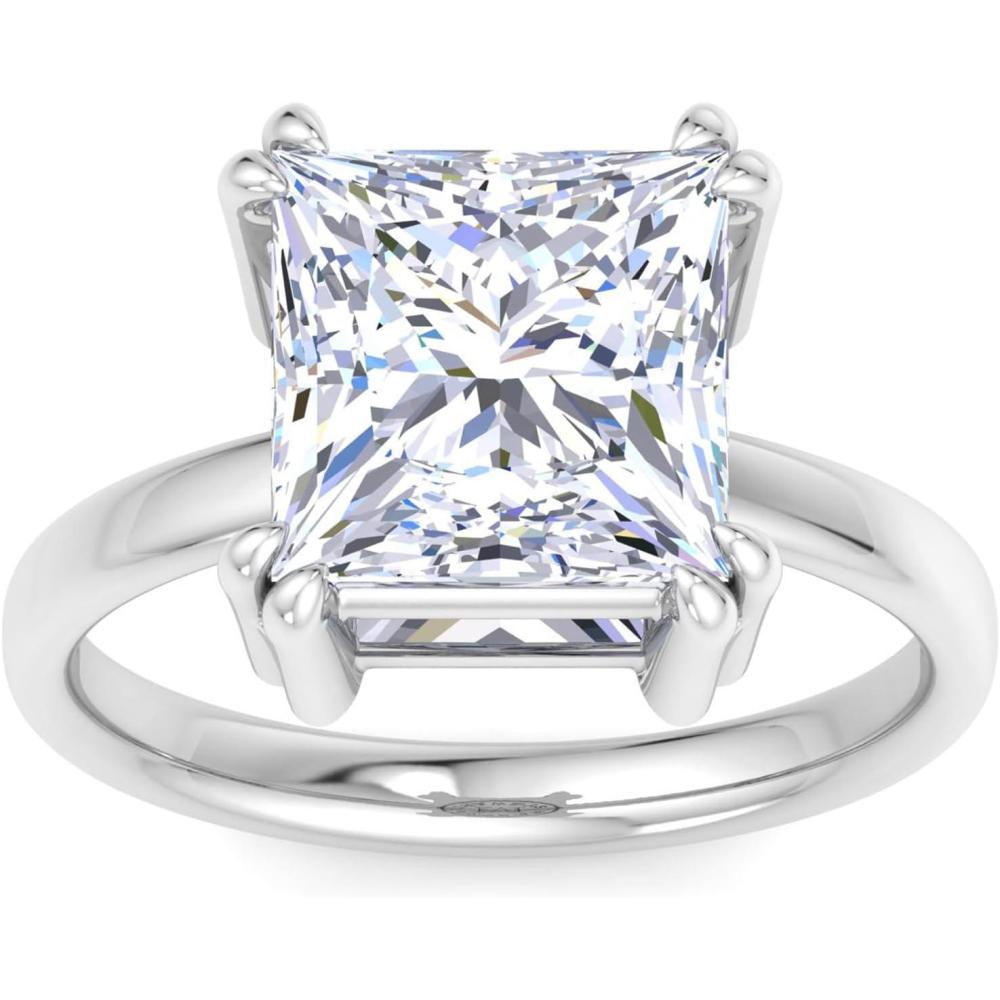 image:imageMartha Stewart 5 Carat Princess Cut Lab Grown Diamond Solitaire Engagement Ring In Sterling Silver