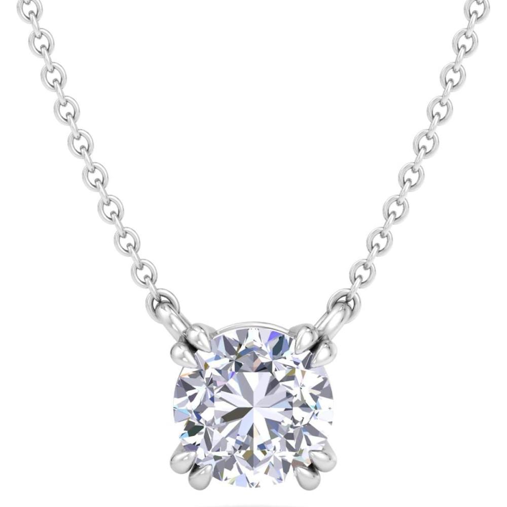 image:imageMartha Stewart Lab Grown Diamond Solitaire Necklace In Sterling Silver Emerald Heart Pear or Round ShapeRound Shape2 Carat