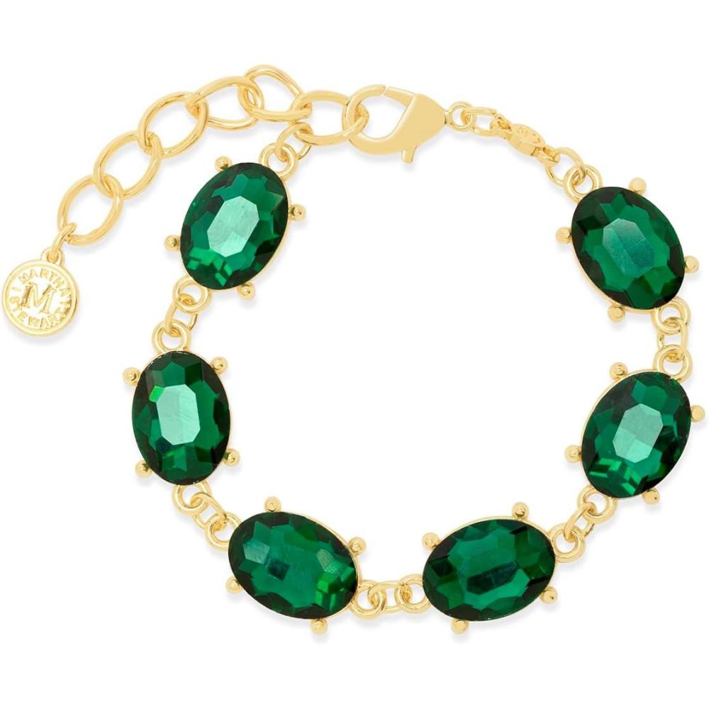 image:imageMartha Stewart Oval Crystal Statement BraceletGreen