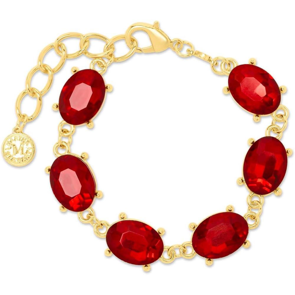 image:imageMartha Stewart Oval Crystal Statement BraceletRed