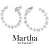 Martha Stewart 3 Carat Lab Grown Diamond Fancy Hoop Earrings In Sterling Silver
