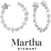Martha Stewart 3 Carat Lab Grown Diamond Fancy Hoop Earrings In Sterling Silver