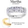 Martha Stewart 3 Carat Oval Shape Lab Grown Diamond Five Stone Engagement Ring In Sterling Silver