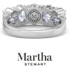 Martha Stewart 3 Carat Oval Shape Lab Grown Diamond Five Stone Engagement Ring In Sterling Silver