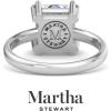 Martha Stewart 3 Carat Princess Cut Lab Grown Diamond Solitaire Engagement Ring In Sterling Silver