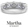 Martha Stewart 3 Carat Round Lab Grown Diamond Five Stone Engagement Ring In Sterling Silver
