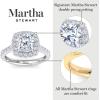 Martha Stewart 4 Carat Cushion Cut Lab Grown Diamond Halo Engagement Ring In Sterling Silver