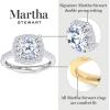 Martha Stewart 4 Carat Cushion Cut Lab Grown Diamond Hidden Halo Engagement Ring In Sterling Silver