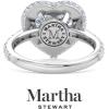 Martha Stewart 4 Carat Heart Shape Lab Grown Diamond Hidden Halo Engagement Ring In Sterling Silver