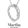 Martha Stewart 4 Carat Lab Grown Diamond Marquise Circle Necklace In Sterling Silver