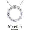 Martha Stewart 4 Carat Lab Grown Diamond Marquise and Round Circle Necklace In Sterling Silver