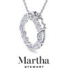 Martha Stewart 4 Carat Lab Grown Diamond Marquise and Round Circle Necklace In Sterling Silver
