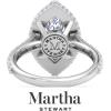 Martha Stewart 4 Carat Marquise Shape Lab Grown Diamond Hidden Halo Engagement Ring In Sterling Silver