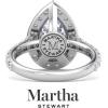 Martha Stewart 4 Carat Pear Shape Lab Grown Diamond Halo Engagement Ring In Sterling Silver