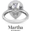 Martha Stewart 4 Carat Pear Shape Lab Grown Diamond Hidden Halo Engagement Ring In Sterling Silver
