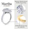 Martha Stewart 4 Carat Pear Shape Lab Grown Diamond Hidden Halo Engagement Ring In Sterling Silver