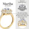 Martha Stewart 4 Carat Pear Shape Lab Grown Diamond Hidden Halo Engagement Ring In Sterling Silver