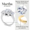 Martha Stewart 5 1/2 Carat Cushion Cut Lab Grown Diamond Three Stone Plus Engagement Ring In Sterling Silver