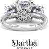 Martha Stewart 5 1/2 Carat Cushion Cut Lab Grown Diamond Three Stone Plus Engagement Ring In Sterling Silver