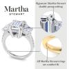 Martha Stewart 5 1/2 Carat Emerald Cut Lab Grown Diamond Three Stone Plus Engagement Ring In Sterling Silver