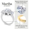 Martha Stewart 5 1/2 Carat Oval Shape Lab Grown Diamond Three Stone Plus Engagement Ring In Sterling Silver