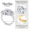 Martha Stewart 5 1/2 Carat Round Lab Grown Diamond Three Stone Plus Engagement Ring In Sterling Silver