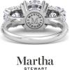 Martha Stewart 5 1/2 Carat Round Lab Grown Diamond Three Stone Plus Engagement Ring In Sterling Silver