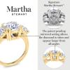 Martha Stewart 5 Carat Cushion Cut Lab Grown Diamond Three Stone Engagement Ring In Sterling Silver