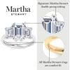 Martha Stewart 5 Carat Emerald Cut Lab Grown Diamond Three Stone Engagement Ring In Sterling Silver