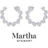 Martha Stewart 5 Carat Lab Grown Diamond Hoop Earrings, Sterling Silver Hoop Earrings for Women(Heart)