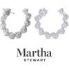 Martha Stewart 5 Carat Lab Grown Diamond Hoop Earrings, Sterling Silver Hoop Earrings for Women(Heart)