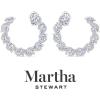 Martha Stewart 5 Carat Lab Grown Diamond Hoop Earrings, Sterling Silver Hoop Earrings for Women(Oval)