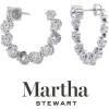 Martha Stewart 5 Carat Lab Grown Diamond Hoop Earrings, Sterling Silver Hoop Earrings for Women(Round-Brilliant)