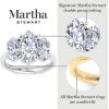Martha Stewart 5 Carat Marquise Shape Lab Grown Diamond Three Stone Engagement Ring In Sterling Silver