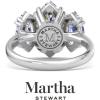 Martha Stewart 5 Carat Marquise Shape Lab Grown Diamond Three Stone Engagement Ring In Sterling Silver